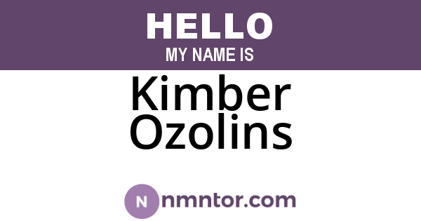 Kimber Ozolins