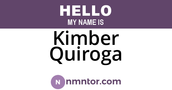Kimber Quiroga