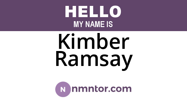 Kimber Ramsay