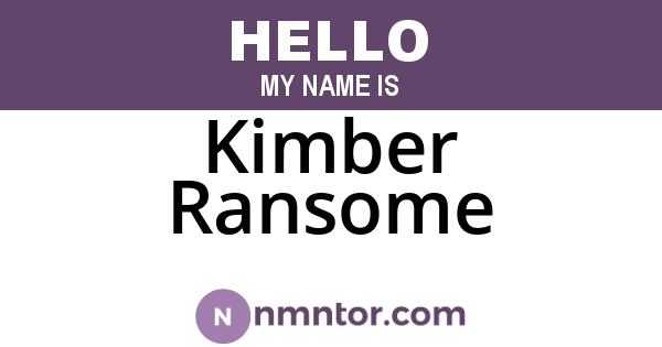 Kimber Ransome