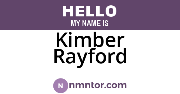 Kimber Rayford