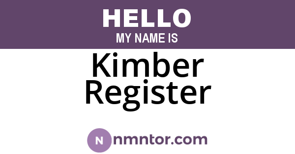 Kimber Register