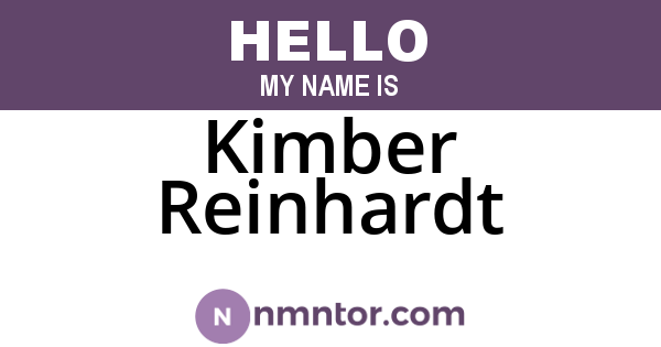 Kimber Reinhardt
