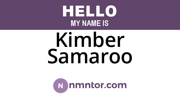 Kimber Samaroo