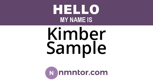 Kimber Sample