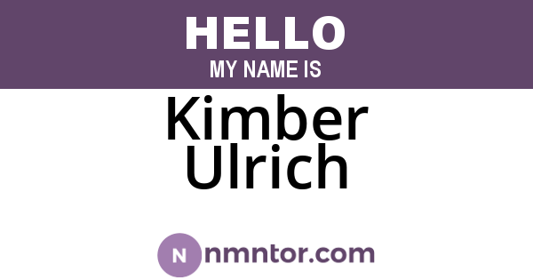 Kimber Ulrich