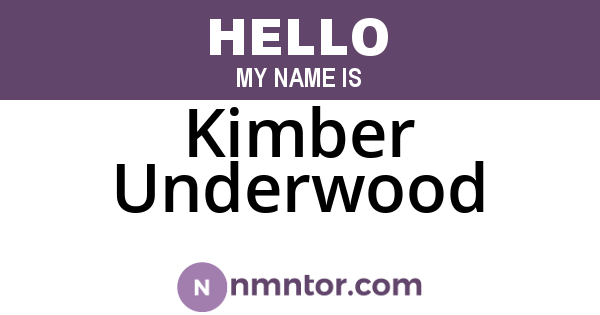 Kimber Underwood