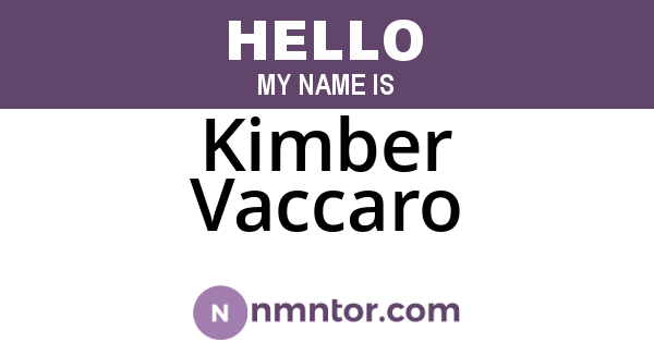 Kimber Vaccaro