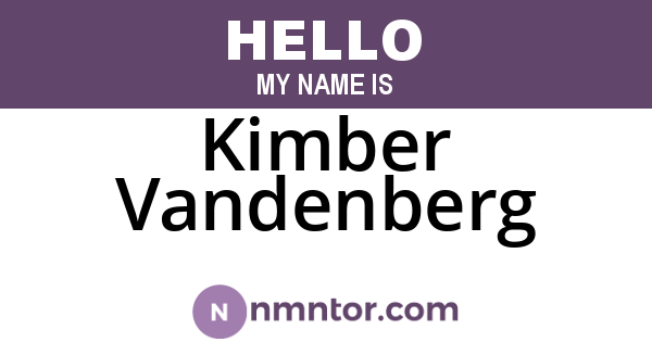 Kimber Vandenberg