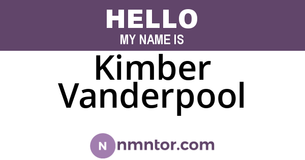 Kimber Vanderpool