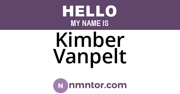 Kimber Vanpelt