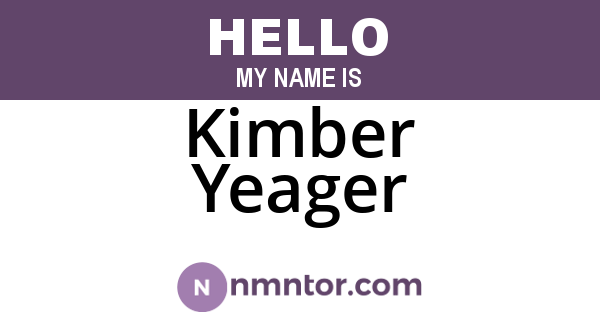 Kimber Yeager