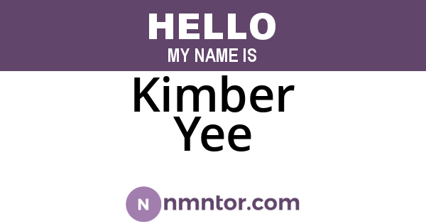Kimber Yee