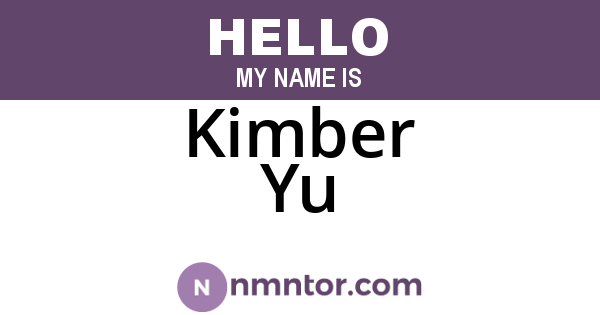 Kimber Yu