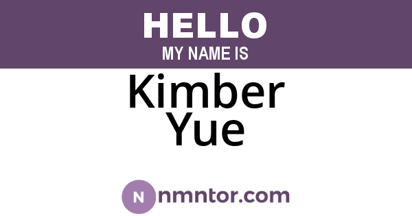 Kimber Yue