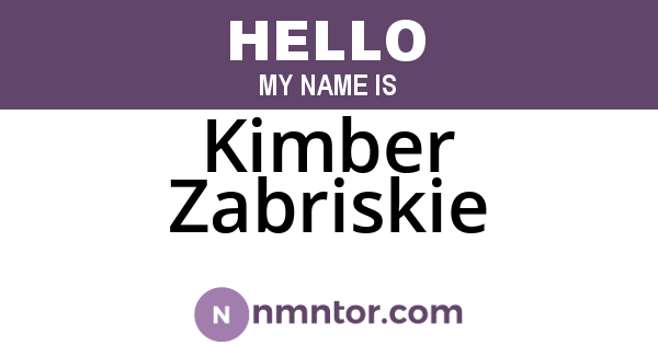 Kimber Zabriskie
