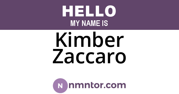 Kimber Zaccaro