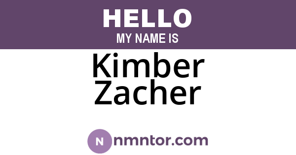 Kimber Zacher