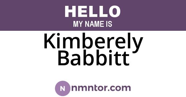 Kimberely Babbitt