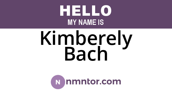 Kimberely Bach