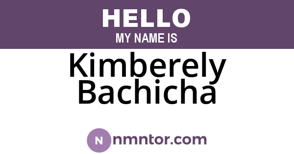 Kimberely Bachicha