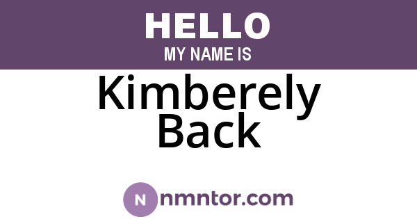Kimberely Back