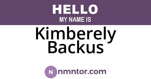 Kimberely Backus