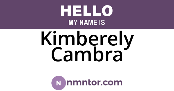Kimberely Cambra