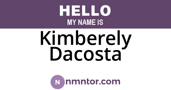 Kimberely Dacosta