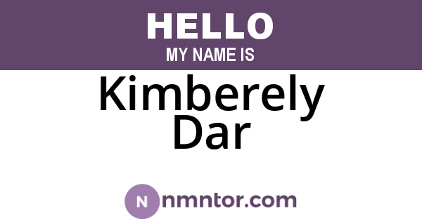 Kimberely Dar