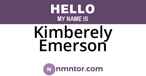 Kimberely Emerson