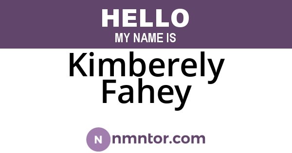 Kimberely Fahey