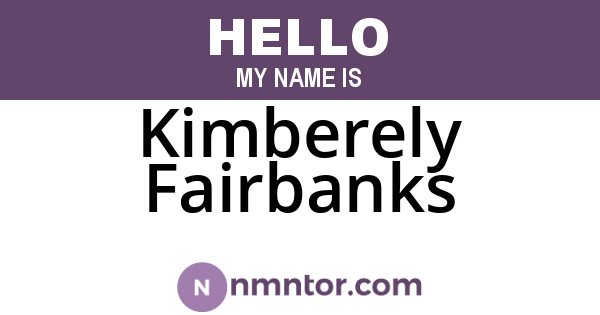 Kimberely Fairbanks