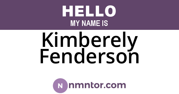 Kimberely Fenderson
