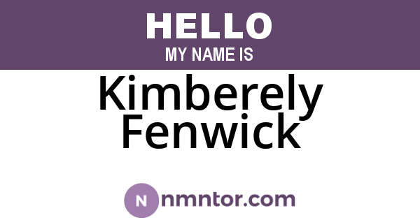 Kimberely Fenwick