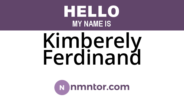 Kimberely Ferdinand