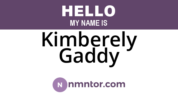 Kimberely Gaddy