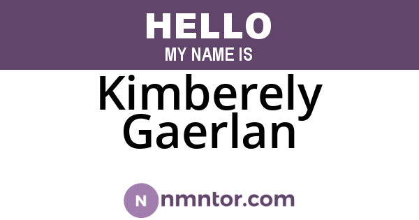 Kimberely Gaerlan