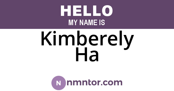 Kimberely Ha