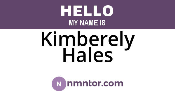 Kimberely Hales
