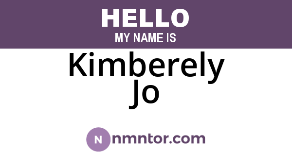 Kimberely Jo
