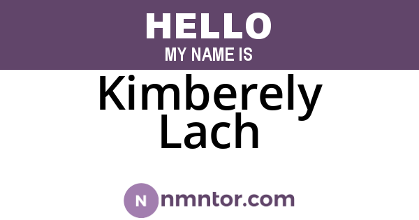 Kimberely Lach