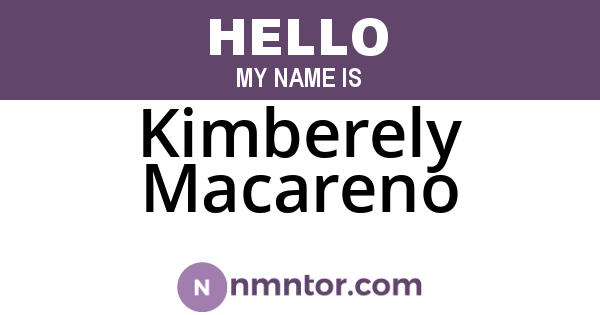 Kimberely Macareno