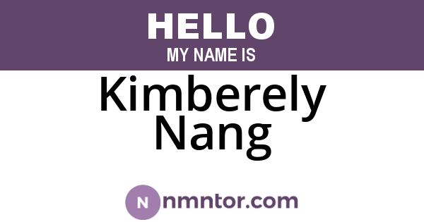 Kimberely Nang