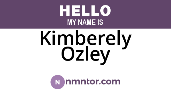 Kimberely Ozley