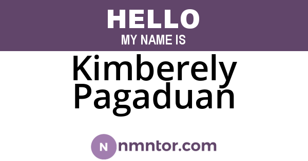 Kimberely Pagaduan