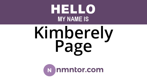 Kimberely Page