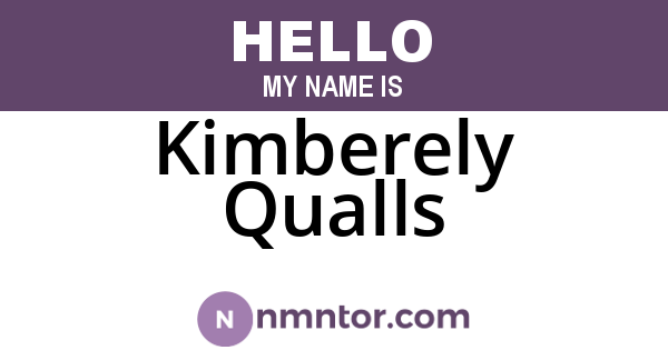 Kimberely Qualls