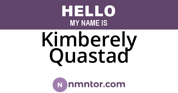 Kimberely Quastad