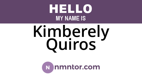 Kimberely Quiros